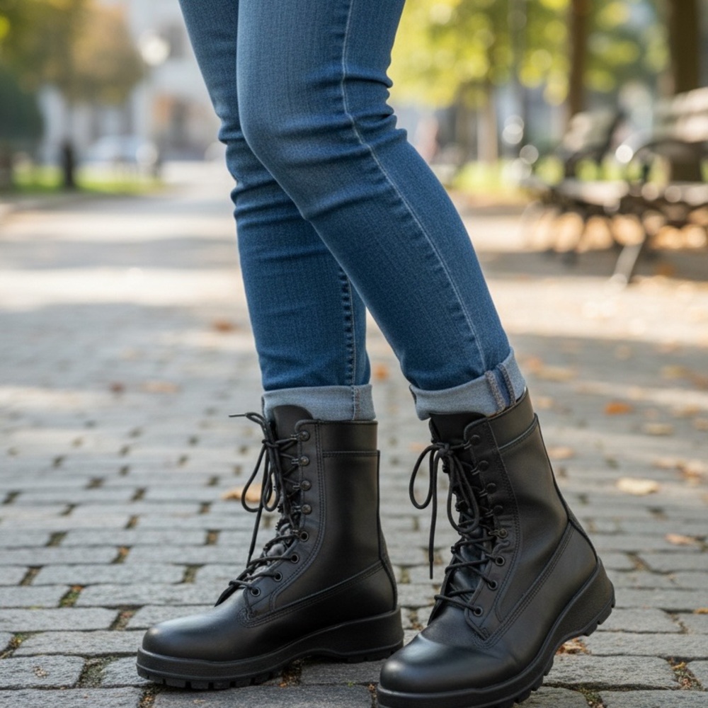 Belleville Black Women's Combat Boots New Size 8